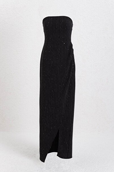 BSL Straplez Maksi Elbise