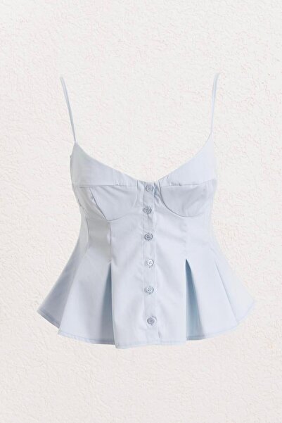 BSL Pileli Askılı Bluz