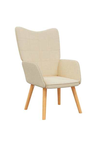 vidaxl Scaun de relaxare, crem, material textil