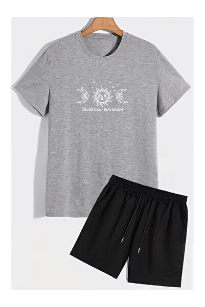 FATOOM STILE Men's T-Shirt Shorts - T-Shirt with Shorts Bottom Top Set a Prin...