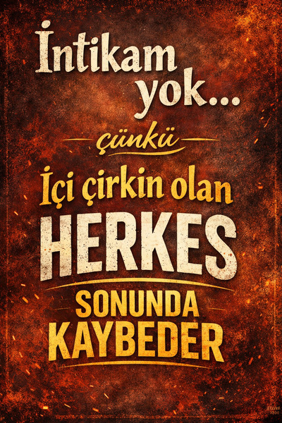 Hayal Poster İntikam Yok Çünkü Retro Ahşap Poster 20x30