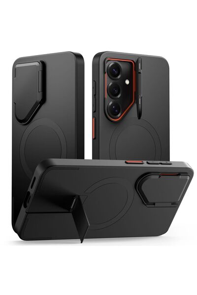 Tech-Protect Θήκη Kevlar Aura MagSafe με βάση για το Galaxy S26 σε μαύρο/πορτ...