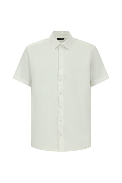 Abdullah Kiğılı Κοντομάνικο βαμβακερό πουκάμισο κανονικής εφαρμογής, χωρίς σι...