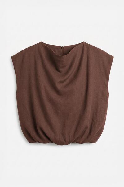 BSL Degaje Yakalı Balon Bluz