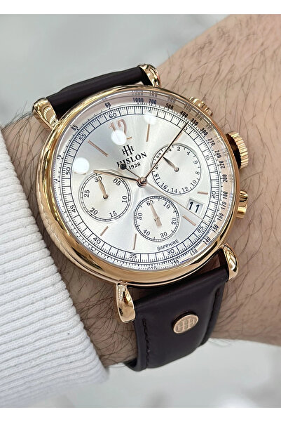 Hislon Orijinal Deri Kordon Su Geçirmez Erkek Kol Saati ILKMS100R-02KR