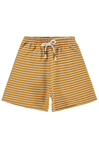 Civil Boys Embossed Striped Shorts for 2-5 Years Old - Mustard