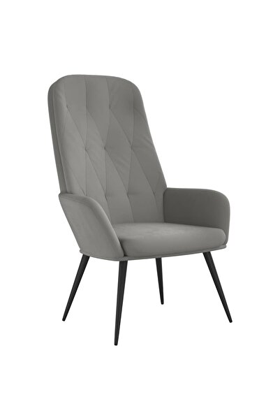 vidaxl Scaun de relaxare, gri deschis, catifea
