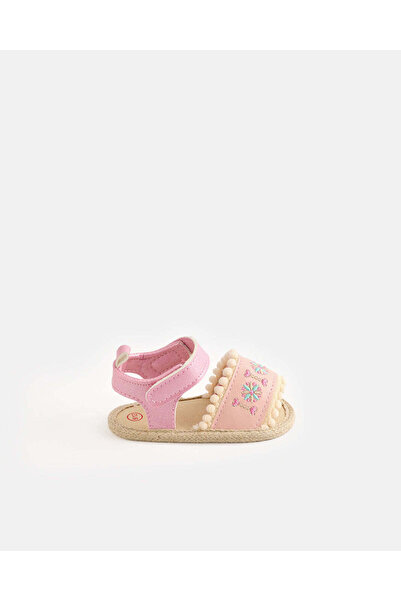 REDTAG Baby Pink Embroidery Pram Shoes