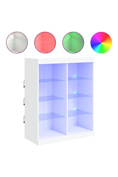vidaxl Servantă cu lumini LED, alb, 81x37x100 cm