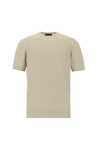 Abdullah Kiğılı T-Shirt - Μπεζ - Κανονική εφαρμογή