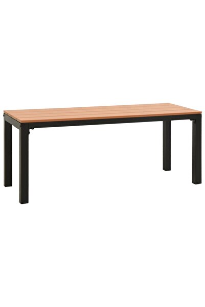 vidaxl Bancă de grădină, maro și negru, 110 cm, oțel și WPC