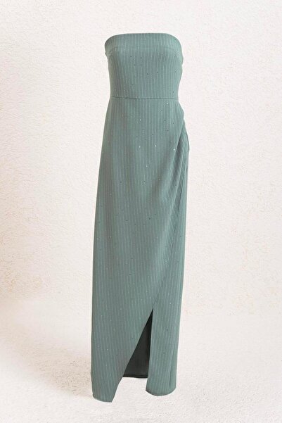 BSL Straplez Maksi Elbise