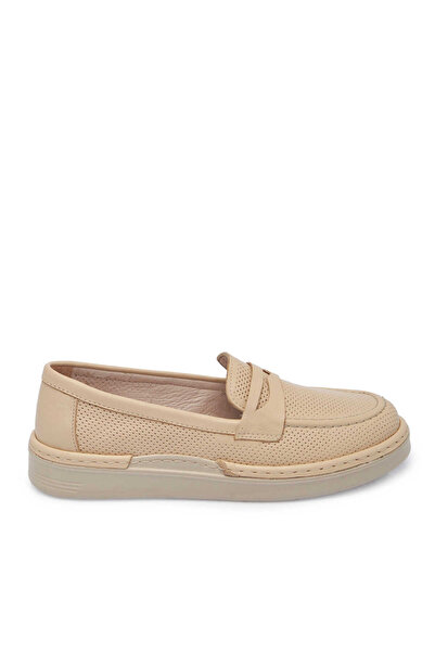 Tergan Bej Hakiki Deri Kadın Loafer - K25I1AY67923-A25