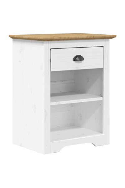 vidaxl Bedside table "BODO", brown, 53x38.5x67 cm, solid pine wood
