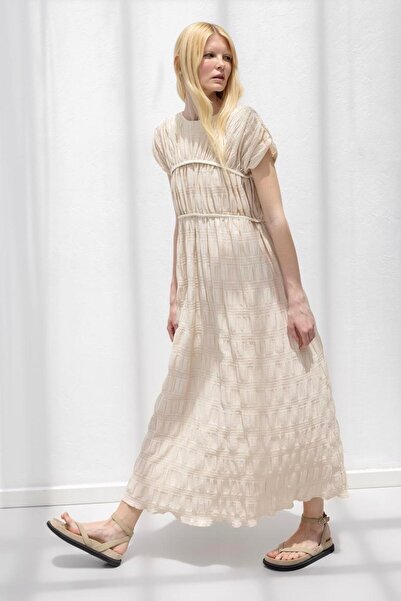 BSL Uzun Büzgülü Elbise