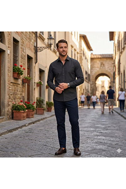 Fine Touch Premium 100% Cotton Men's Shirt – Stylish, Comfortable Fit, High-Q...