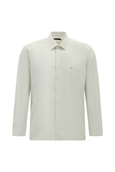 Abdullah Kiğılı Long Sleeve Classic Striped Cotton Shirt