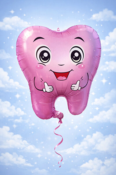 Happyewent Dental Foil Balloon Pink – My First Tooth Party Balloon Dental The...