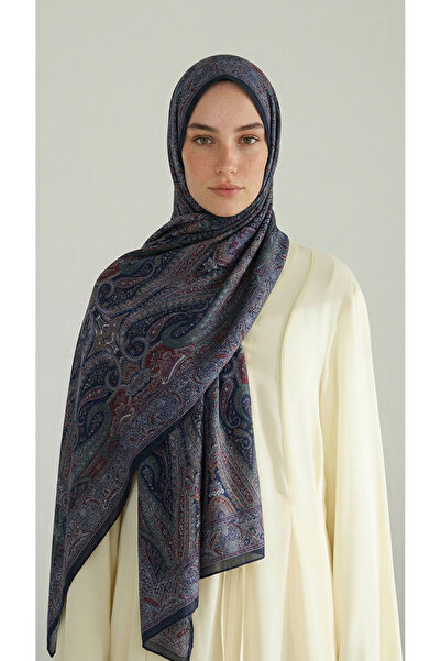 Karaca Royal Ethnic Pattern Cotton Shawl - Navy Blue