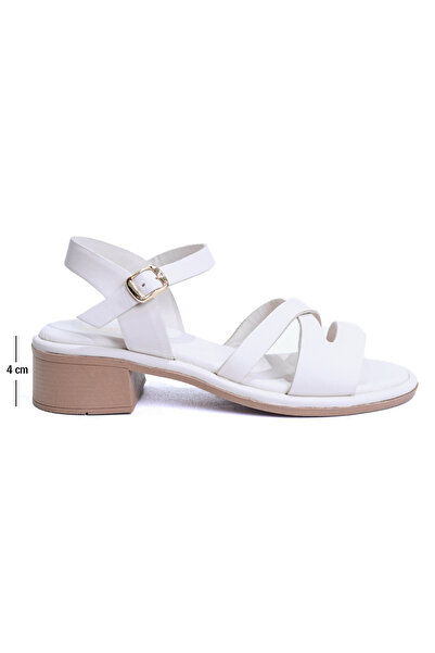 Rachel Genuine Leather Elastic Sole Daily Women's Shoes White Sandals