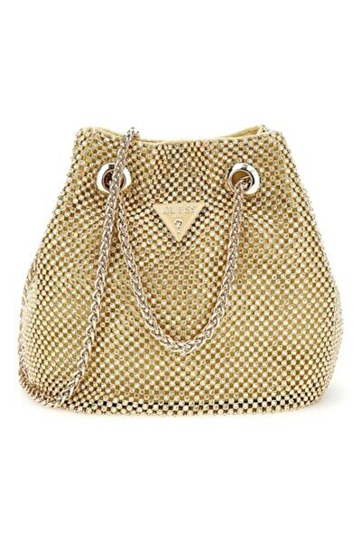 Guess Zalina Mini Pouch Gold Evening Bag