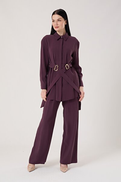 Jupe Çift Toka Detaylı Kuşaklı Takım 8605