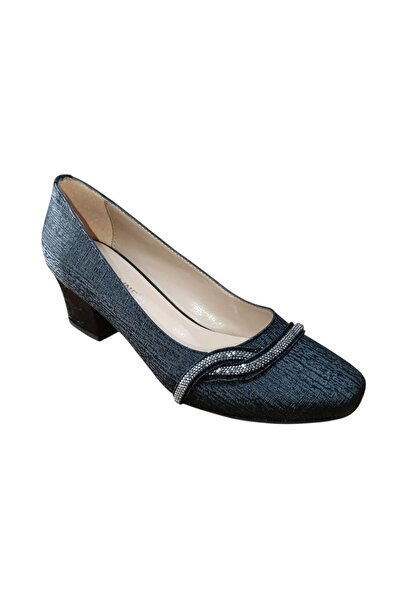 WHİTE LİNE 8696 Γυναικεία Παπούτσια με Πέτρες, Σετ των Χοντρό τακούνι Κομψά Π...