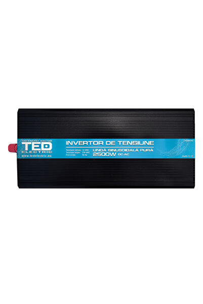 TED Electric Convertor Auto Sinus Pur 12V 2500W AC DC cu Doua Prize Schuko si...