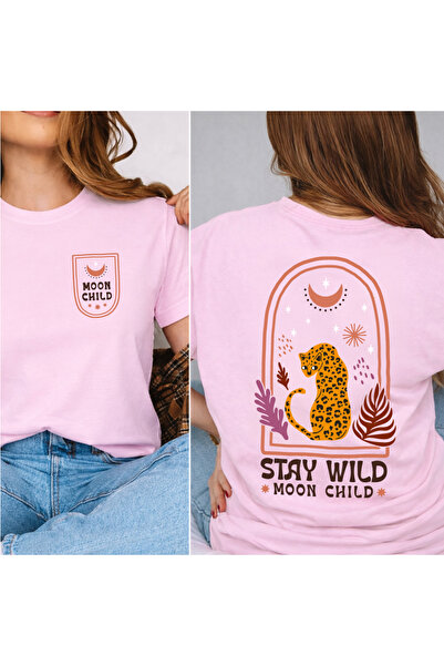 Kartier Women's T-shirt Pink Moon child