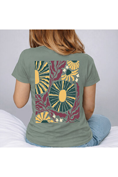 Kartier Tricou Dama Verde Salvie Retro meadow sun