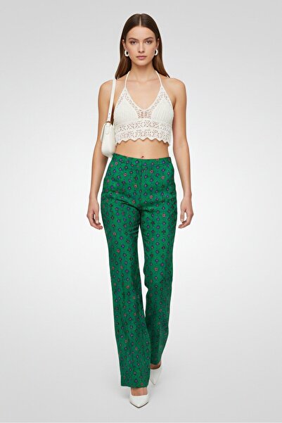 SANDRO Women Regular Fit Allover Print Flared Pants, Multicolor