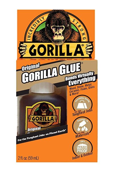 GORILLA Original Glue, Waterproof Polyurethane Glue, 2 Ounce Bottle