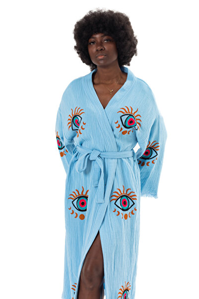 Denizli Kimono 100% قطن قطن عضوي أيه أوتوس آيز موديل مطبوع كيمونو موسلين، ردا...