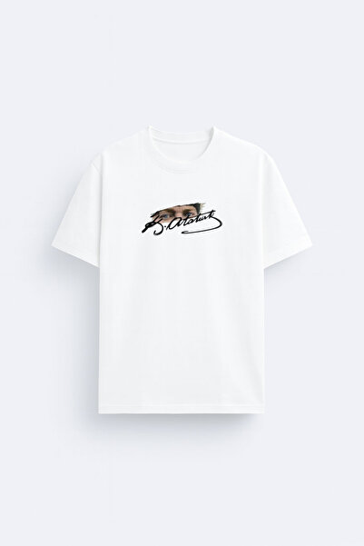 AYDESİGN Λευκό μπλουζάκι για ενήλικες και παιδιά Mustafa Kemal Atatürk με τύπωμα