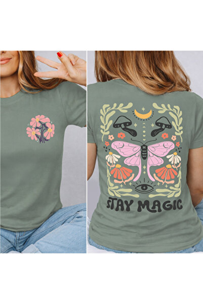 Kartier Tricou Dama Verde Salvie Stay magic