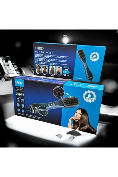 Primo Plus فرشاة تصفيف الشعر بالهواء الساخن 2 في 1 من روي، مجفف شعر أيوني وفر...