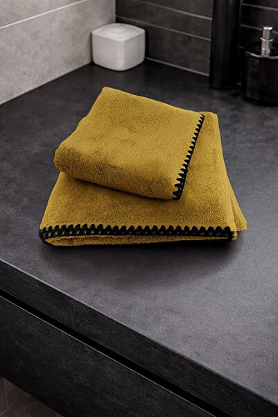 Türkühome Black Oyster Stitched 100% P Cotton Y Soft-Textured High Water Abso...
