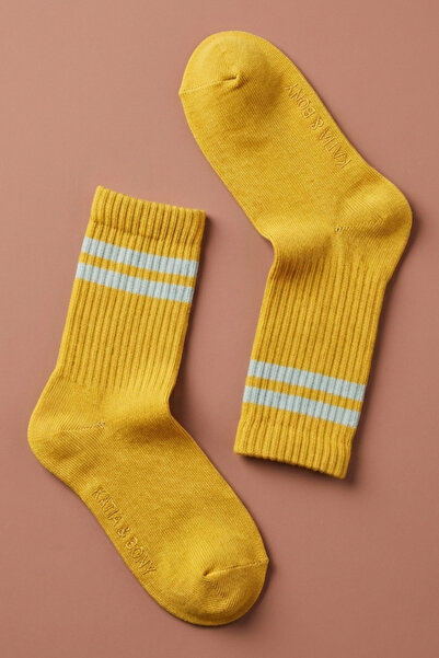 Katia&Bony Strip Patterned Yellow Children's Socks