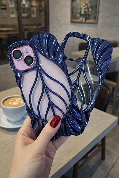Olinza Shop IPHONE 11 PRO MAX Uyumlu Lüks Yaprak Desenli Metal Görünümlü iPho...