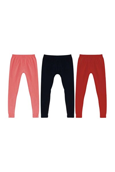 CARINA 3-pack of plain cotton leggings for girls - UW 308