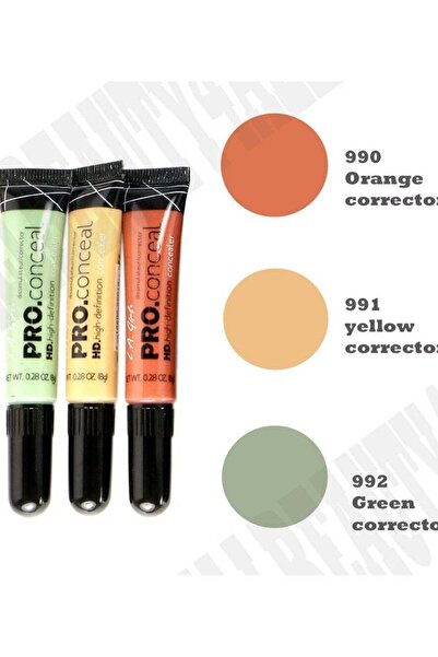 Girl مجموعة كونسيلر احترافية من 3 قطع: برتقالي 990/أصفر 991/أخضر 992