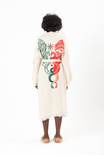 Denizli Kimono 100% قطن دراجة نارية طبيعية من نوع دراجون مطبوع مصنوعة من المو...