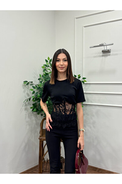 ZDABOUTİQUE Lace Dantel Korse Detay Bluz