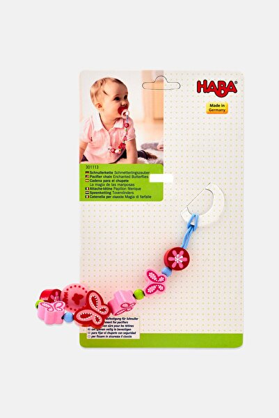 Haba Enchanted Butterflies Wooden Pacifier Chain, Multicolor