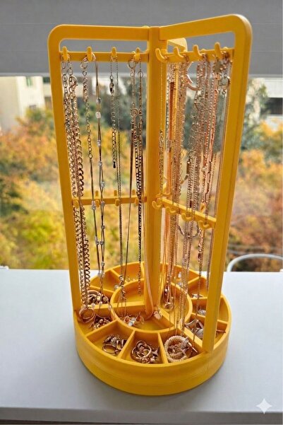 DU&ER Rotating Jewelry Organizer Stand Necklace Earrings Bracelet Organizer D...