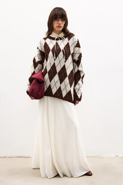 Touché Privé BAKLAVA PATTERNED KNIT SWEATER