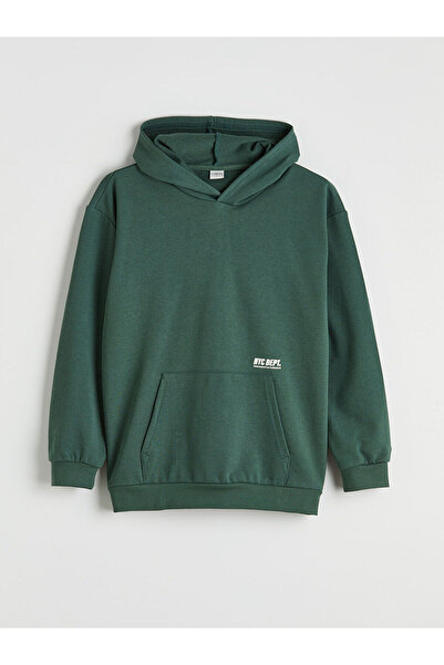 LC Waikiki Φούτερ για αγόρια με πράσινη κουκούλα και στάμπα NYC από το κατάστ...