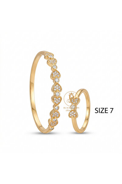 Black Season طقم اسوارة يد دائرية فري سايز + خاتم مقاس 7