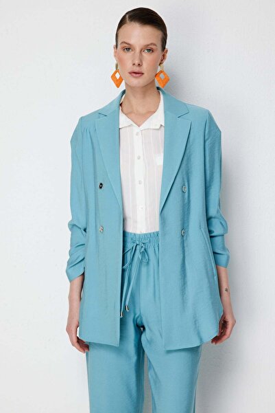 Ekol Kolları Büzgülü Yan Cepli Ceket