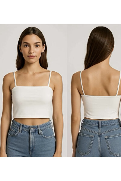 ACAR TAKI Breast Supported, Straped with Rope Straps Cr Cropped Cr8067 - Whit...